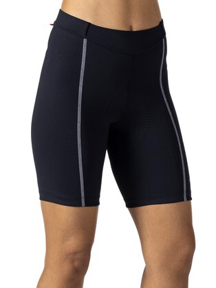 Terry Bella Bike Short/Regular in the Colorway Black Gray, Front View